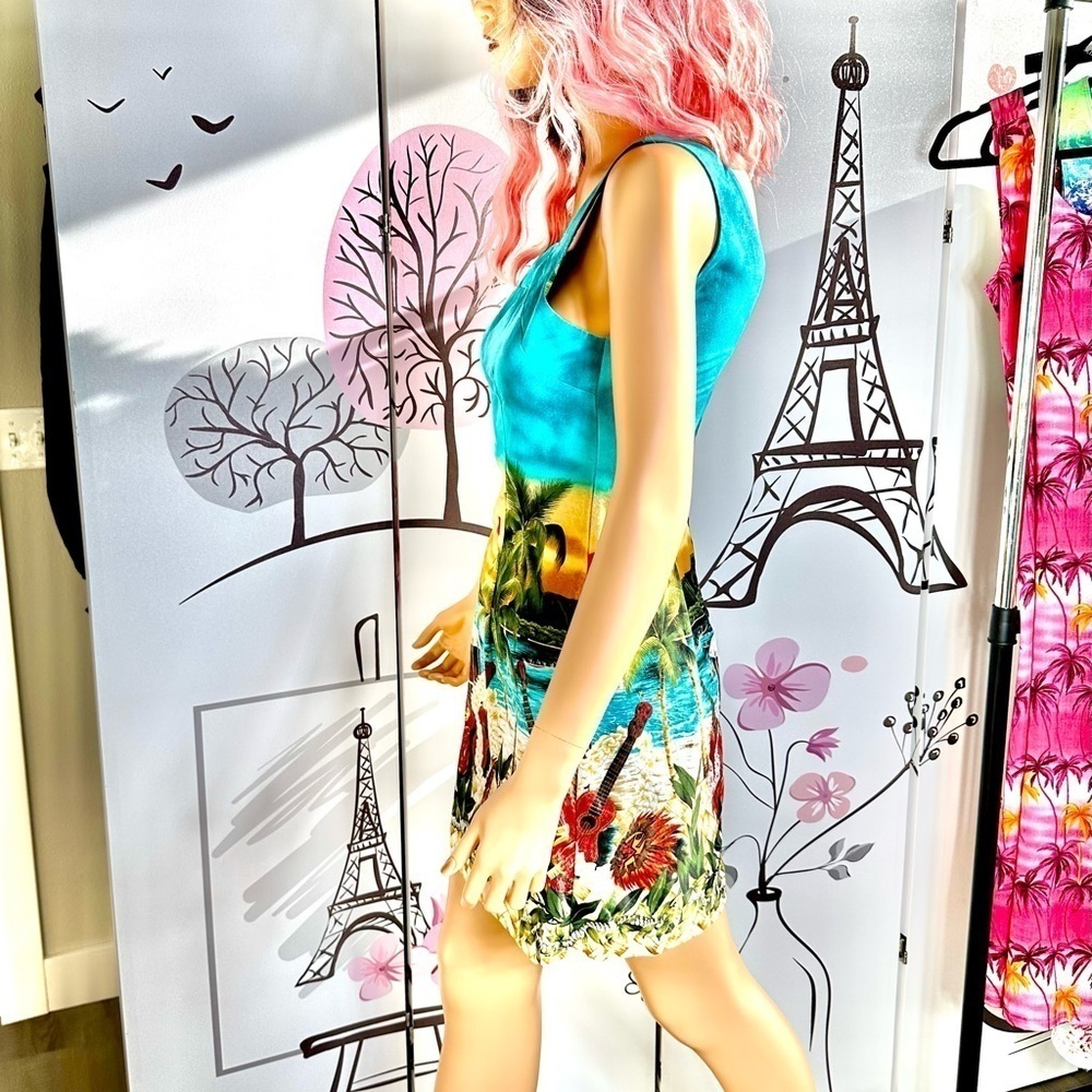 KAD HAWAIIAN Y2K MINI DRESS SUMMER PARTY LIKE NEW WORN ONCE From Hawaii Size S - Picture 4 of 10
